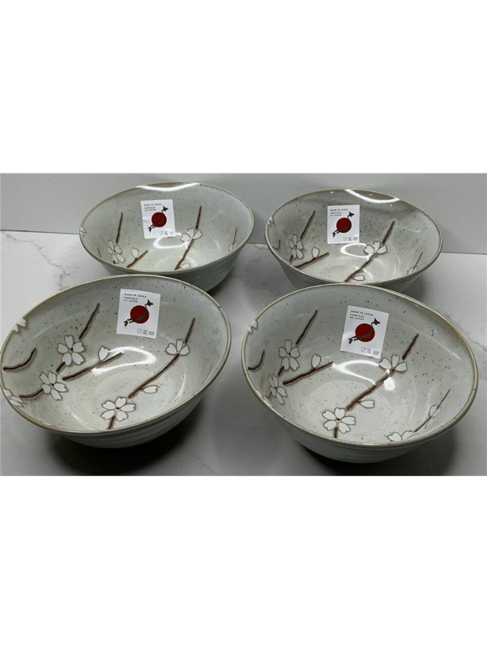 4Made In Japan Small Rice Soup Bowls Ceramic Soushun Sakura Cherry Blossoms 10oz